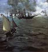 Edouard Manet Alabama and Kearsarge painting